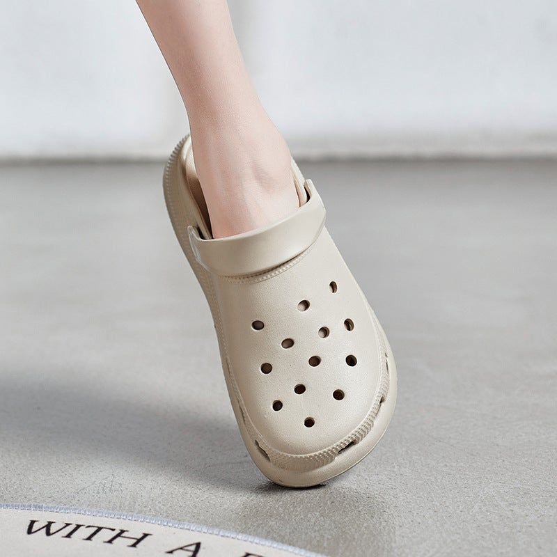 2025 Home Outfit Thick Bottom Non-Slip Breathable Heightened Hole Shoes Shoes Shoes Shoes For Lovers Sandals And Slippers - Image 3